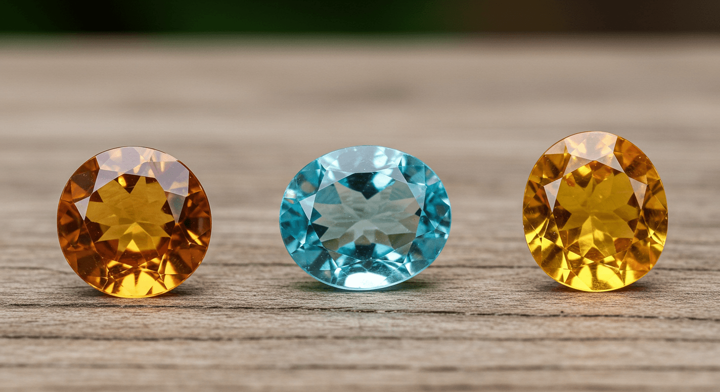 So sánh Topaz và các loại đá quý dễ nhầm lẫn (Aquamarine, Citrine)