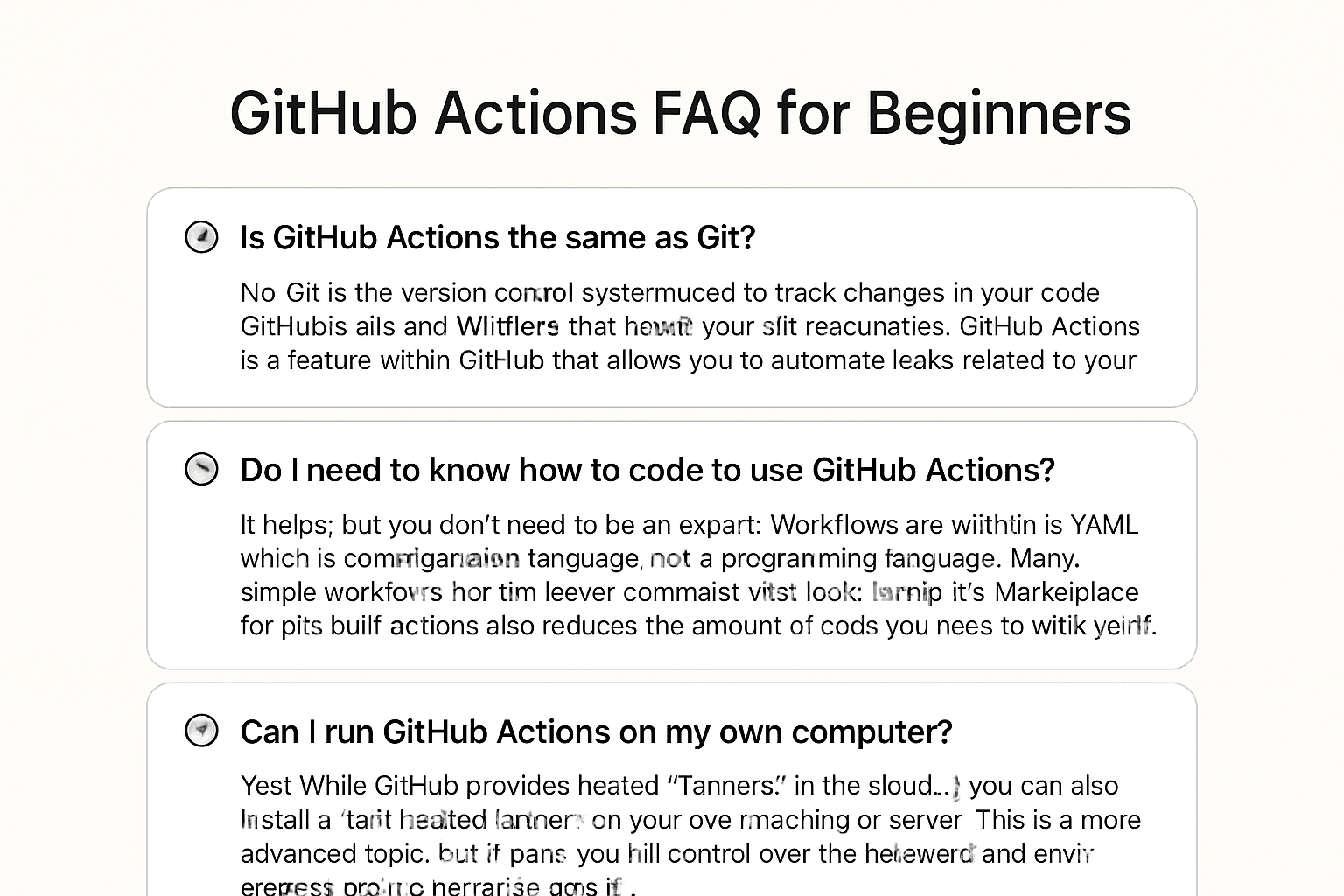 GitHub Actions FAQ for Beginners